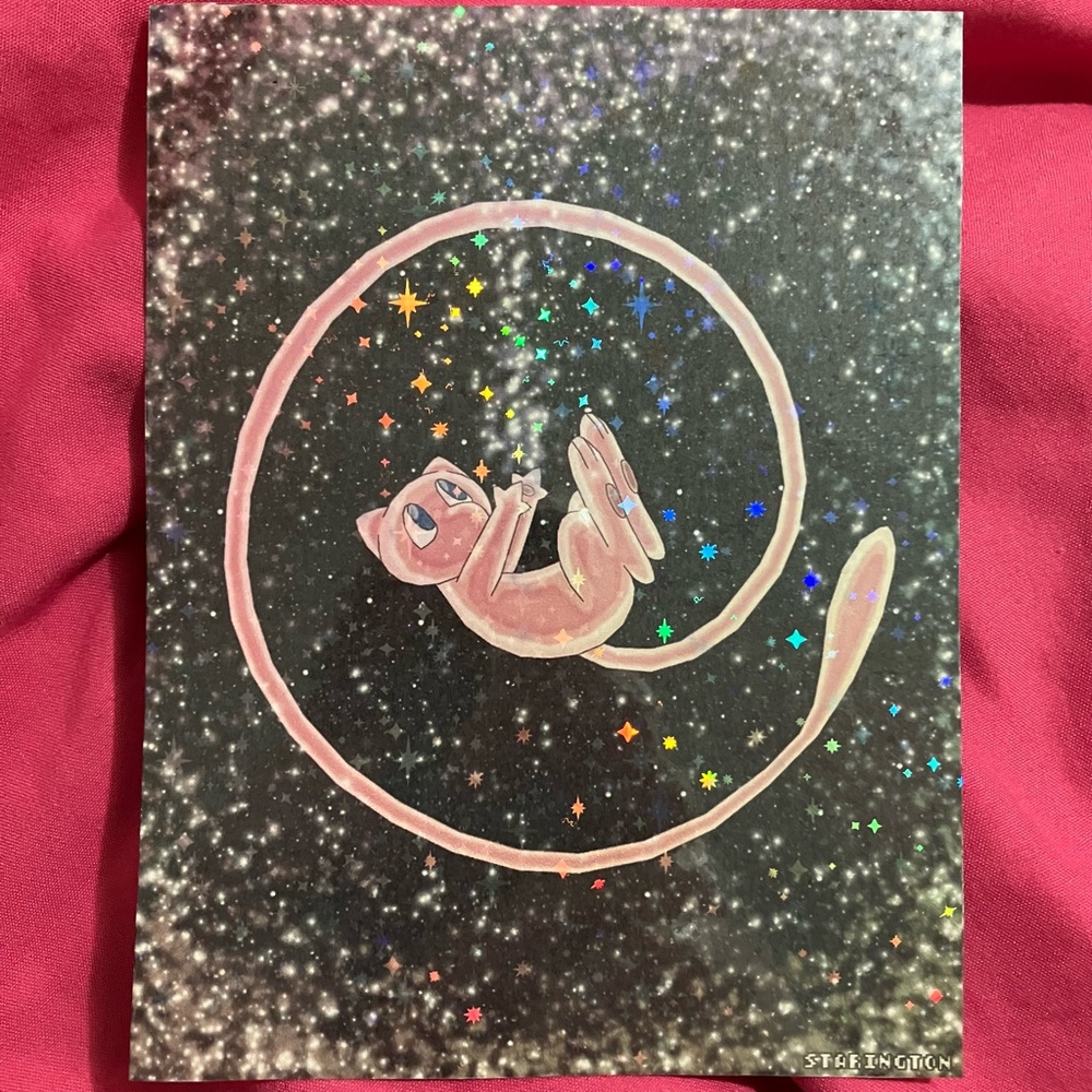 Pokemon Mew original holographic artwork by Starington. Small(10.5 cm x …